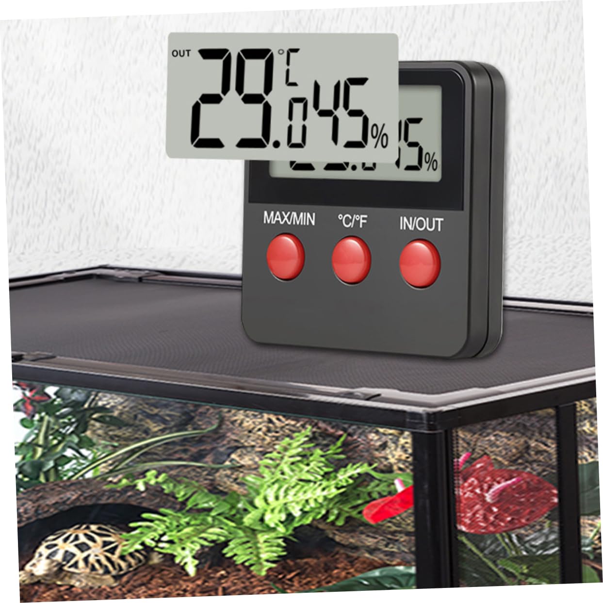 4juegos Digital y Higrómetro De Precisión Para Terrario De Medición De Temperatura y Humedad Para Reptiles Tortugas y Incubadoras De Huevos Pantalla y Fácil Lectura