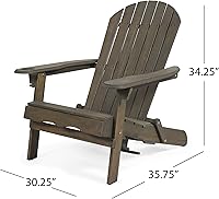 Vista 3 de Christopher Knight Home Cheryl - Silla plegable Adirondack de madera de acacia para exteriores, color gris