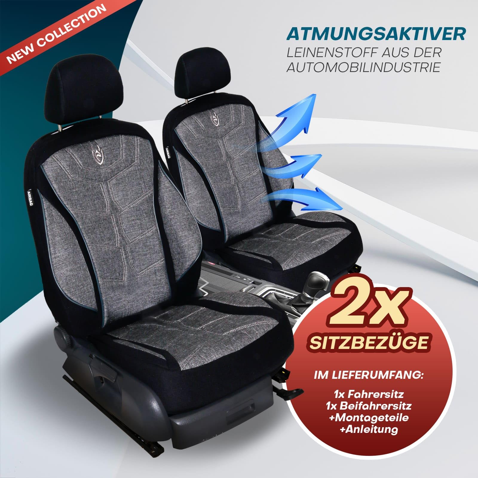 Fundas de asiento aptas para BMW 2 | Color: blanco y negro | Modelo: Prime MT | Fundas de asiento | Fundas de asiento | MT5