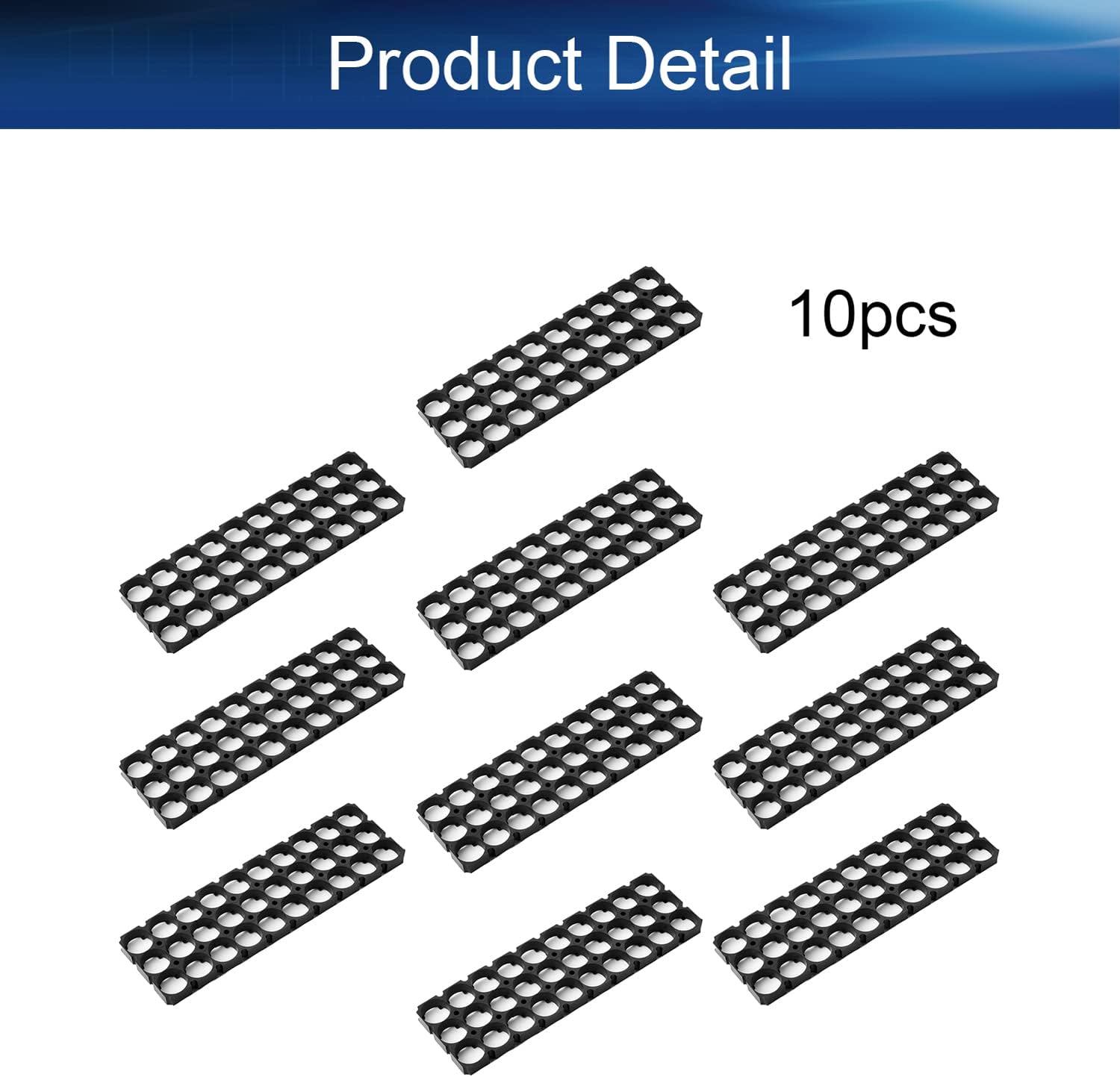 Heyiarbeit 10Pcs 3x10 Cell Spacer 18650 Lithium Battery Plastic Holder Bracket for DIY Battery Pack 18.5mm Hole Dia