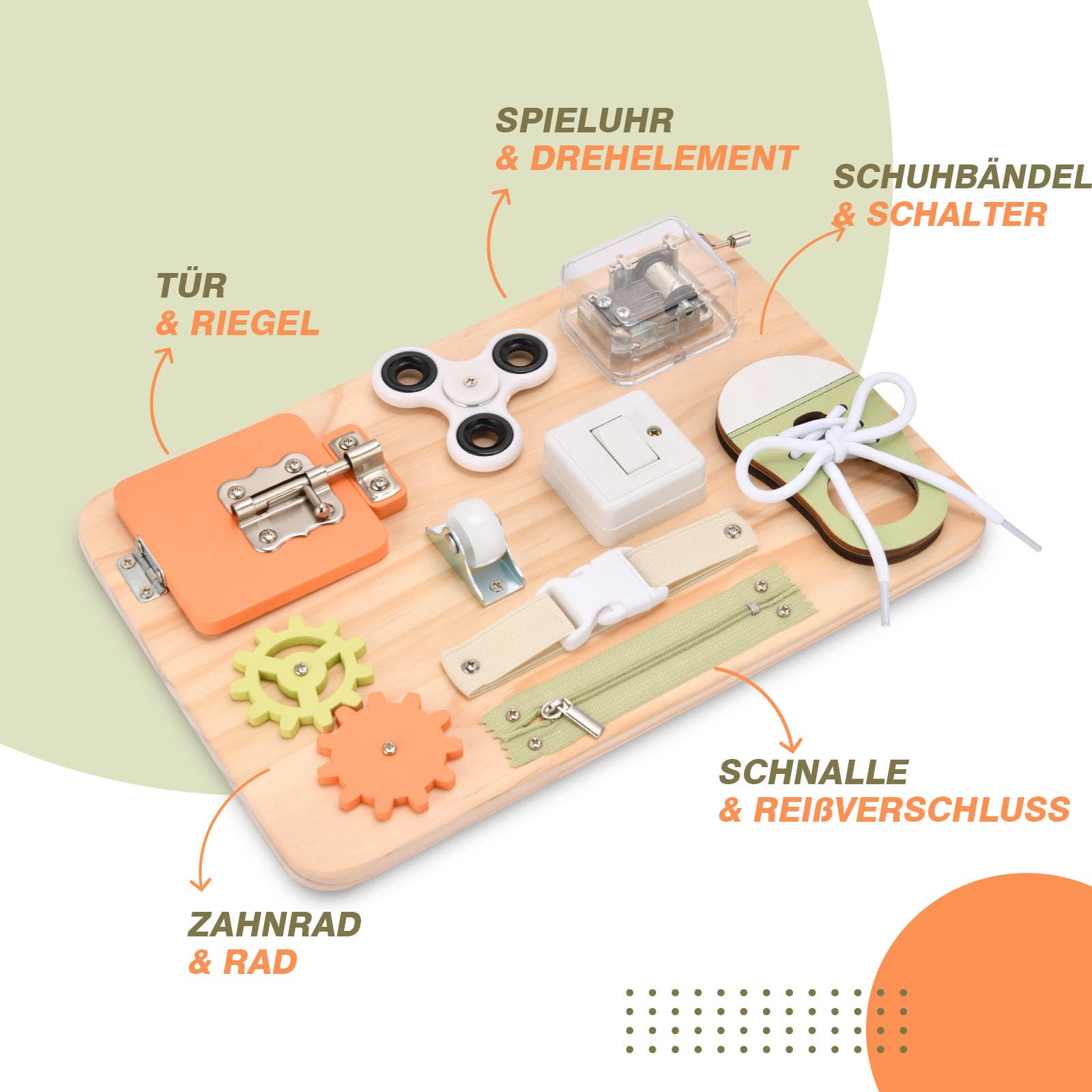 Potatomato Montessori Rosa Aktivitätsbrett & Orangefarbenes Aktivitätsbrett für Kinder