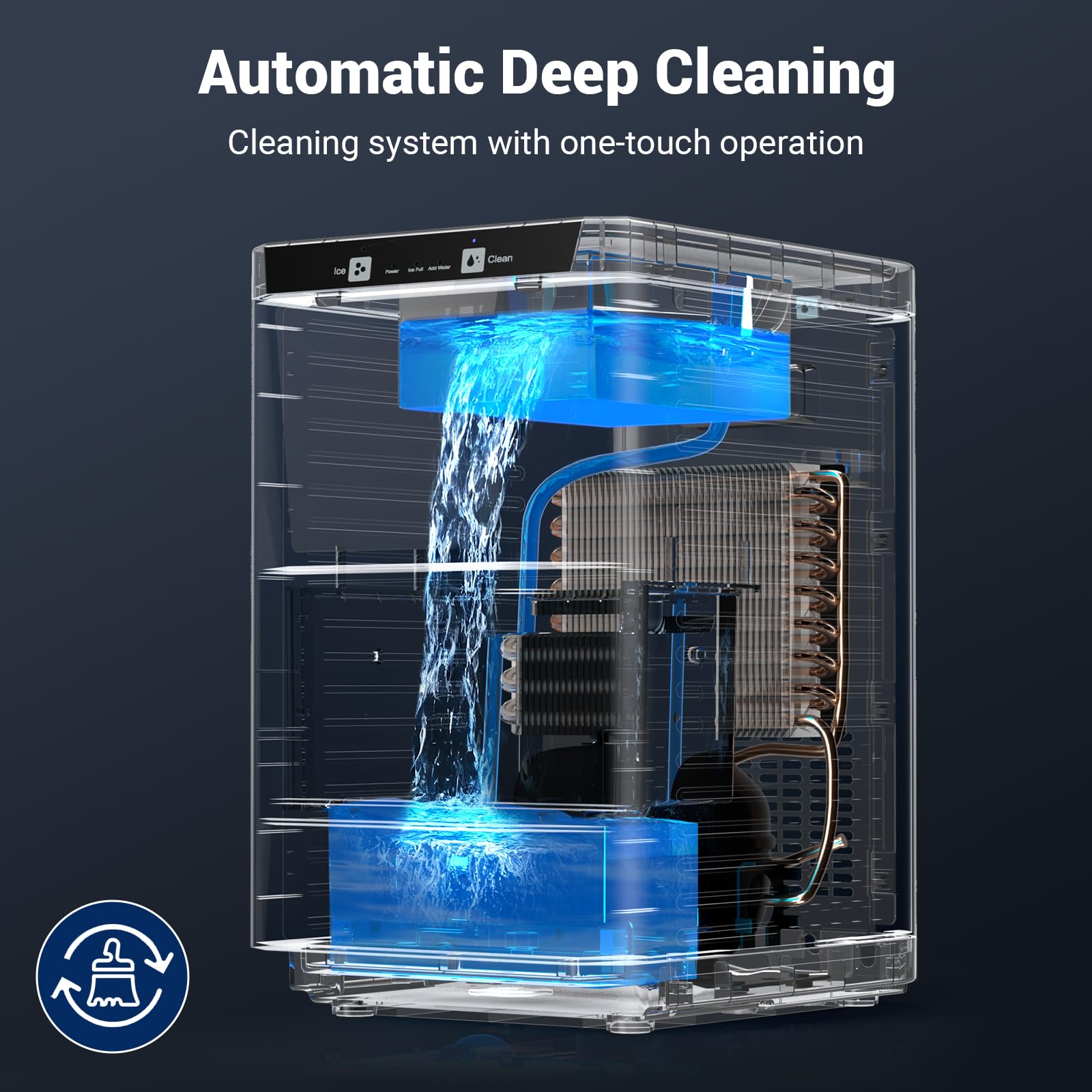 Nugget Ice Maker 43lbs/24h With 0.8 Gallon Tank,Self-Cleaning Portable Countertop Ice Maker,Soft Chewable Pellet Ice Ready In 5-10min,Stainless Steels Nugget Ice Machine For Kitchens/Home/Office/Bar on Fridge.com - View 6