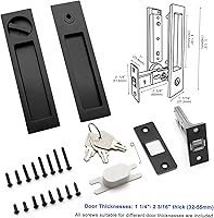 Vista 2 de Dontay - Manija de puerta corrediza embutida, función de entrada con llave, diseño rectangular moderno, (para dormitorio/baño) con cierre