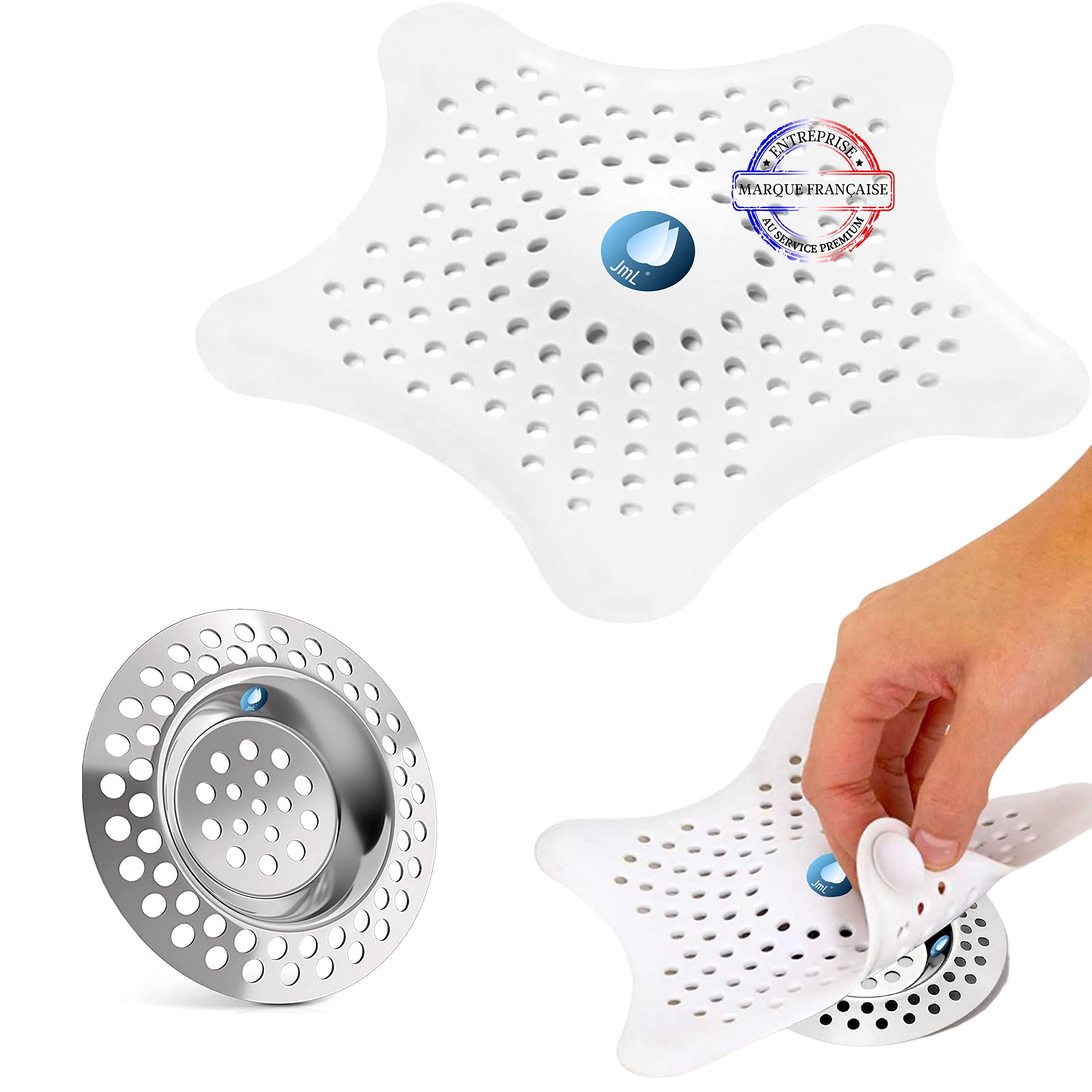 2 Filtres évier BelleVive - Acier Inoxydable, 5.5cm - Anti-cheveux, Lavable Lave-vaisselle