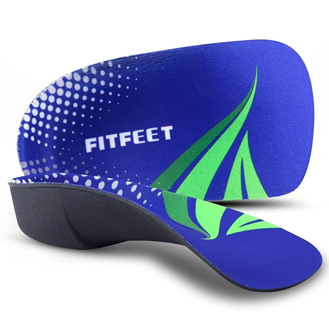 FitFeet Arch Support Inserts Women Men 3 4 Orthotics Shoe Insoles for Plantar Fasciitis Flat Feet Over-Pronation Relief