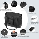 Cat Carrier, porte-chien, porte animal, pliable Waterproof Premium PU En cuir Oxford Cloth Dog Purse, Portable Bag Carrier pour Petit à Medium Chat et Petit Chien, Airline approuvé Soft-Sided Carrier