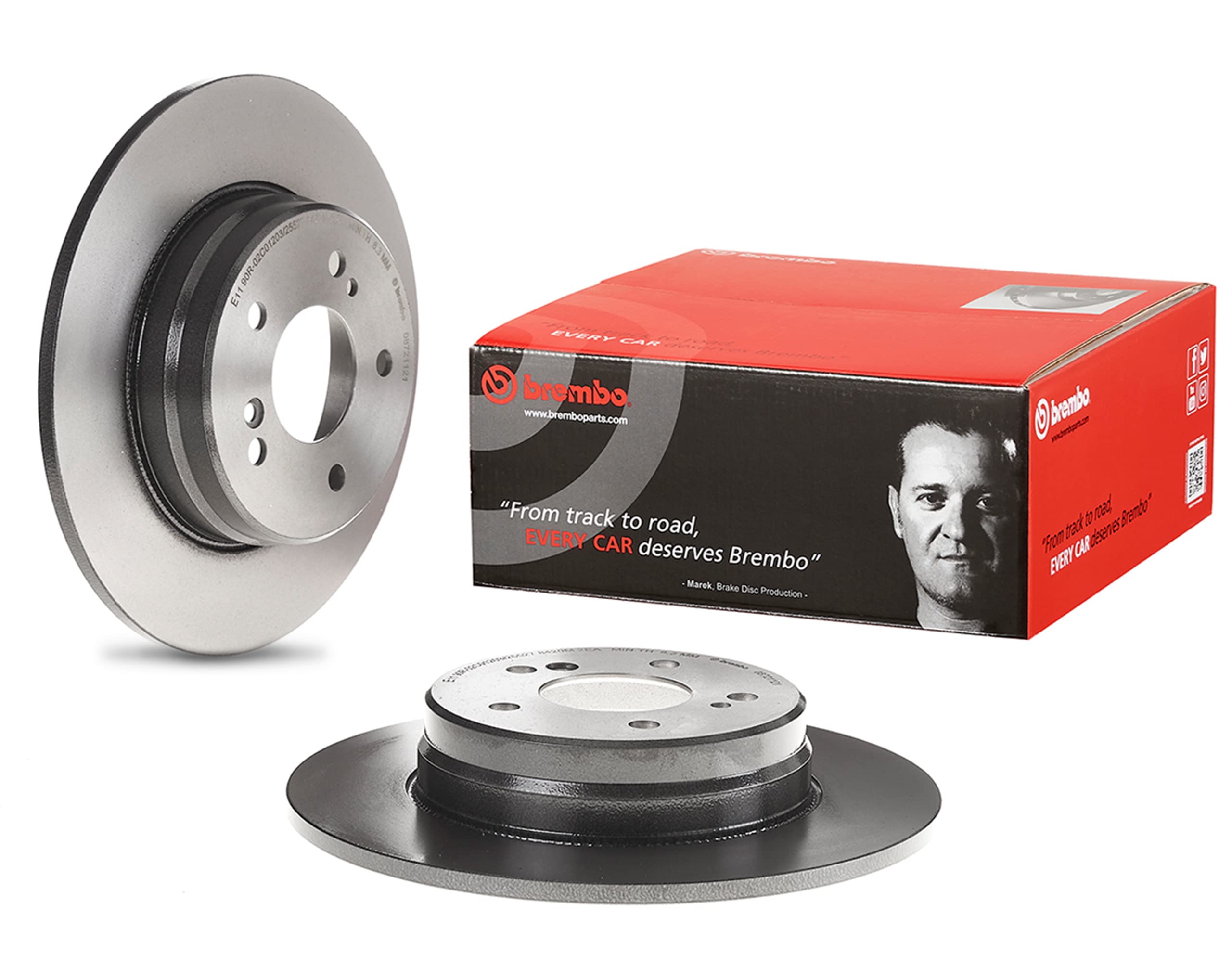 Brembo 08.7211.21 Rear Brake Disc - Set of 2