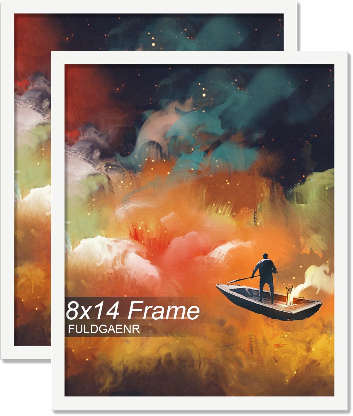 Photo 1 of Fuldgaenr 8x14 Picture Frame Set of 2, White
