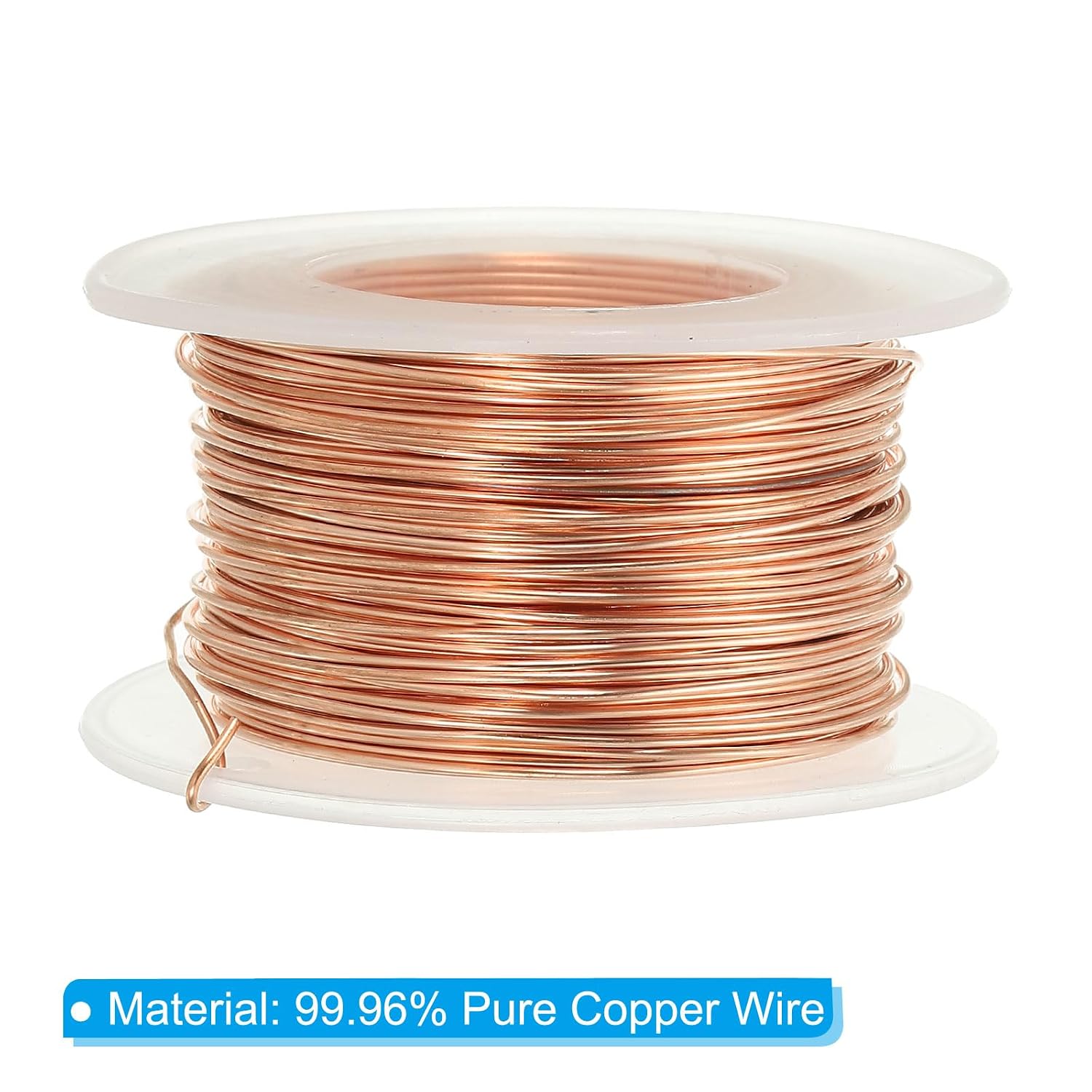 PATIKIL 111.55 Feet Solid Bare Copper Wire,20 Gauge 99.96% Pure Copper Wire 0.8mm Soft Beading Wire Metal Plant Stem Ties for Jewelry Craft (34m)