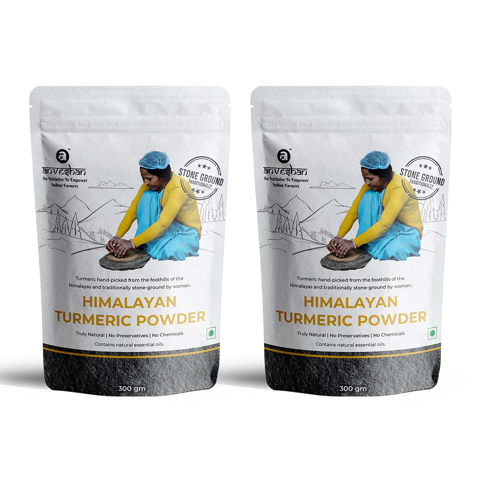Anveshan Himalayan Turmeric Powder - 300g | Pack of 2 | High Curcumin | Hand Ground | Preservative Free | Rich In Essential Oil… (B08WCYJVXY) Amazon Price History, Amazon Price Tracker