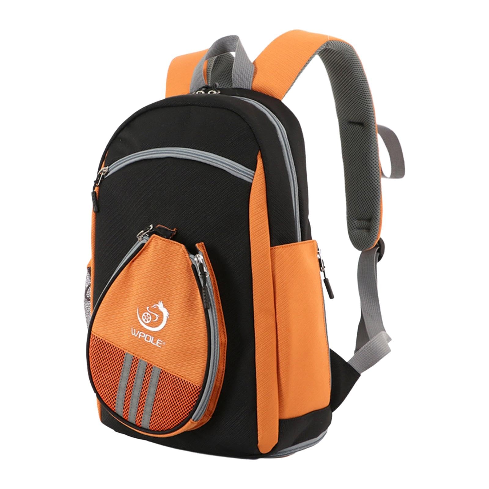 Borsa per racchetta da ping pong con tracolla regolabile zaino sportivo per adulti nero 26x17x40cm