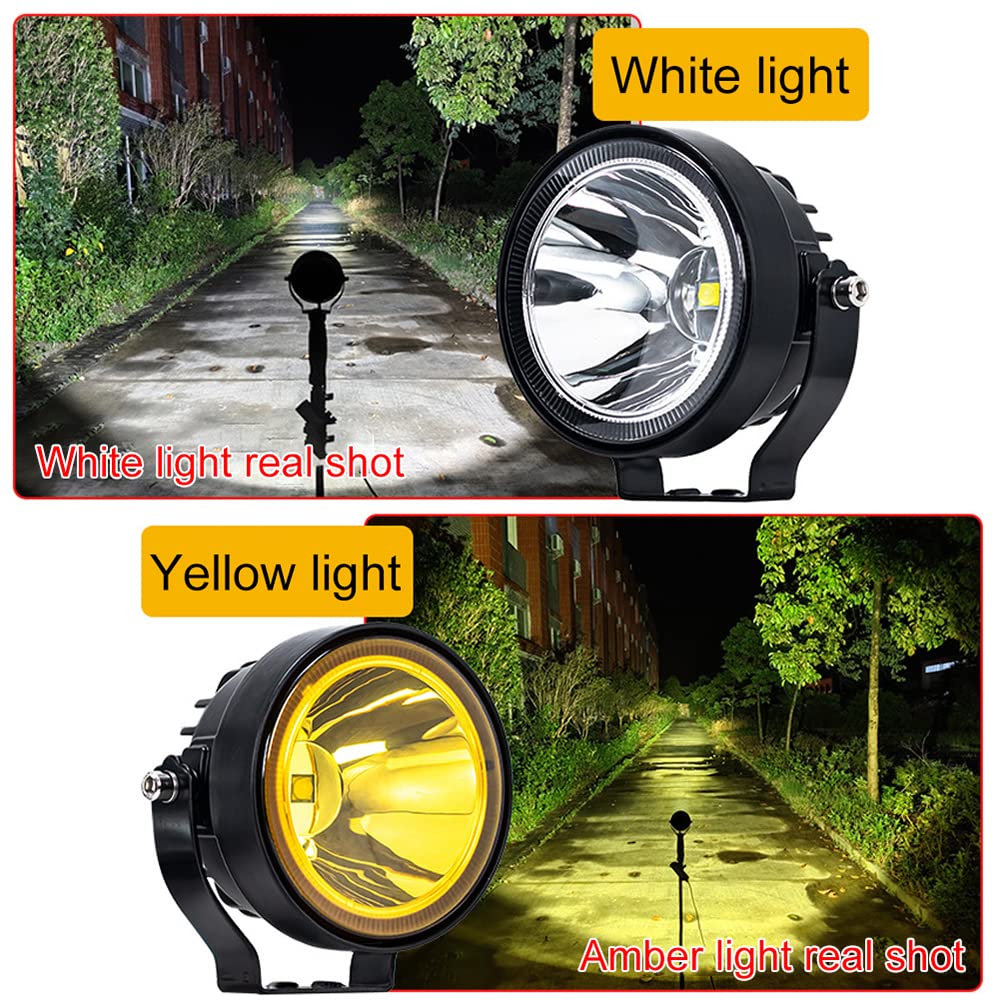 4Inch Round Led Headlights Car Ultra Bright 30W Headlight Reversing Lamp Driving Auxiliary Headlights for Car Truck,White Light