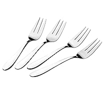 Lagostina Lavinia, Set 4 Forchette per Dolce in Acciaio Inox 18, 10, Design Senza Tempo, Resistenti ed Eleganti