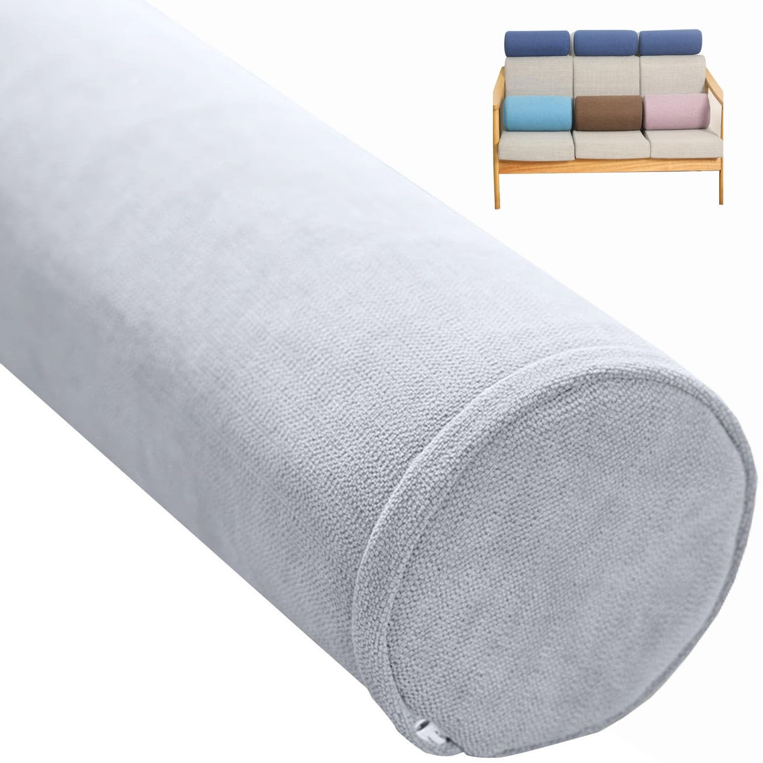 Zylindrisches Yoga-Kissen, abnehmbares Nackenstützkissen für Schlaf, Auto, Sofa, Bett, rundes Nackenstützkissen für Halswirbelschmerzlinderung und Komfort (B5, 15 x 40 cm)