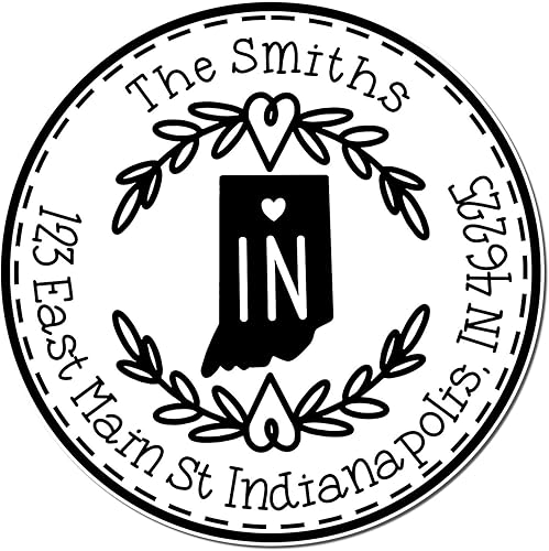 Miniatura 74 de Round State Love - Sello de dirección de devolución para Texas, uso con almohadilla de sello, mango de madera, sello de dirección de Texas