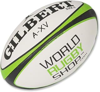 Gilbert WRS A-XV Training Rugby Ball Size 5 - Durable Water-Resistant Grip for Practice Sessions