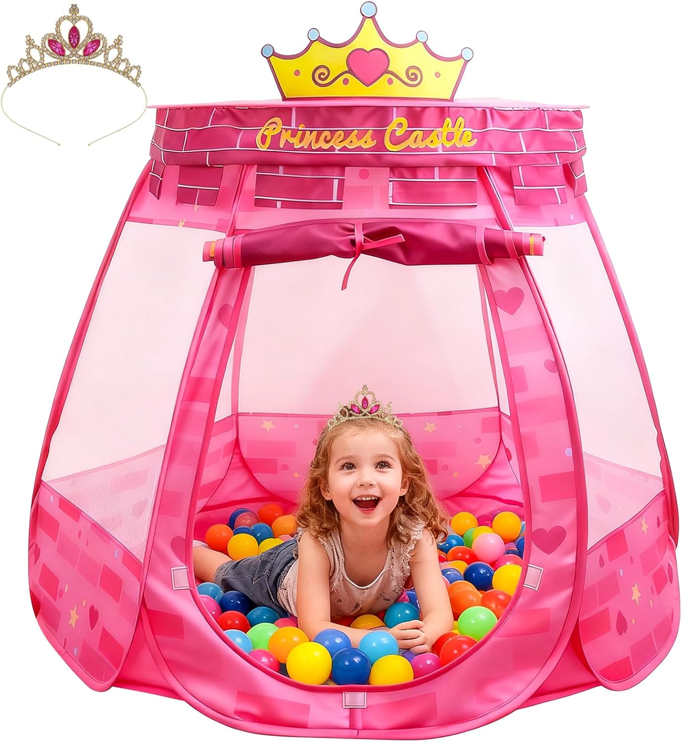Princess Tent for Girls, Castle Playhouse for Kids Indoor and Outdoor Games
