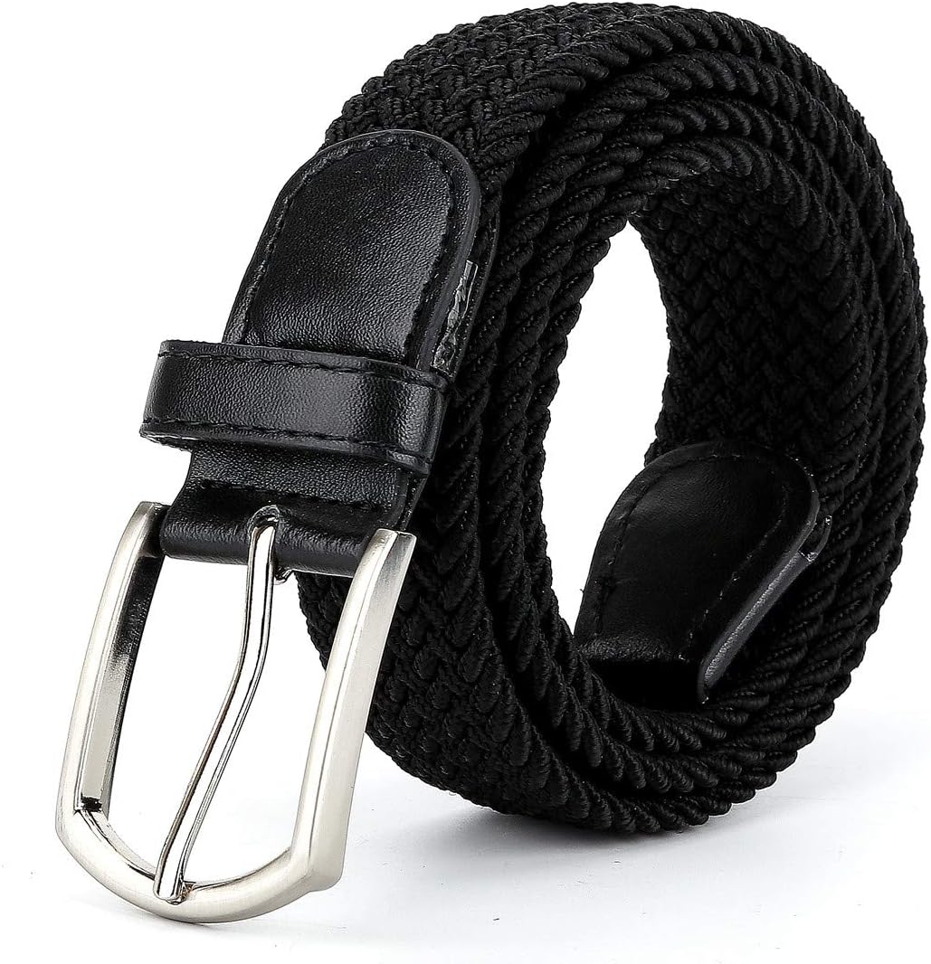 Braided Canvas Woven Elastic Stretch Belts for Men/Women/Junior with Multicolored