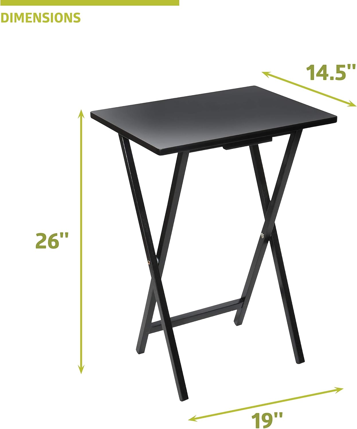 Pearington Folding TV Tray Table for Dining, Laptop Computer Stand, Gaming, Desk, 4-Pack, Black : Everything Else