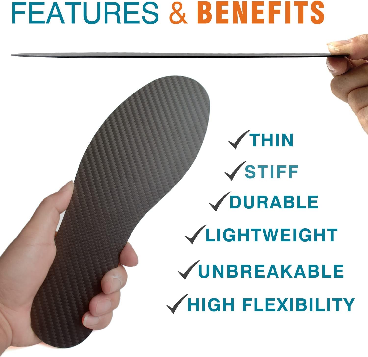 1 Pair Carbon Fiber Insole for Turf Toe,Morton Toe,Foot Fractures,Arthritis,Hallux Rigidus and Limitus. Rigid Orthotic Shoe Inserts for Pain Relief & Injury Recovery 30.5cm(Fit Women Size 15,Men 14) - Image 2