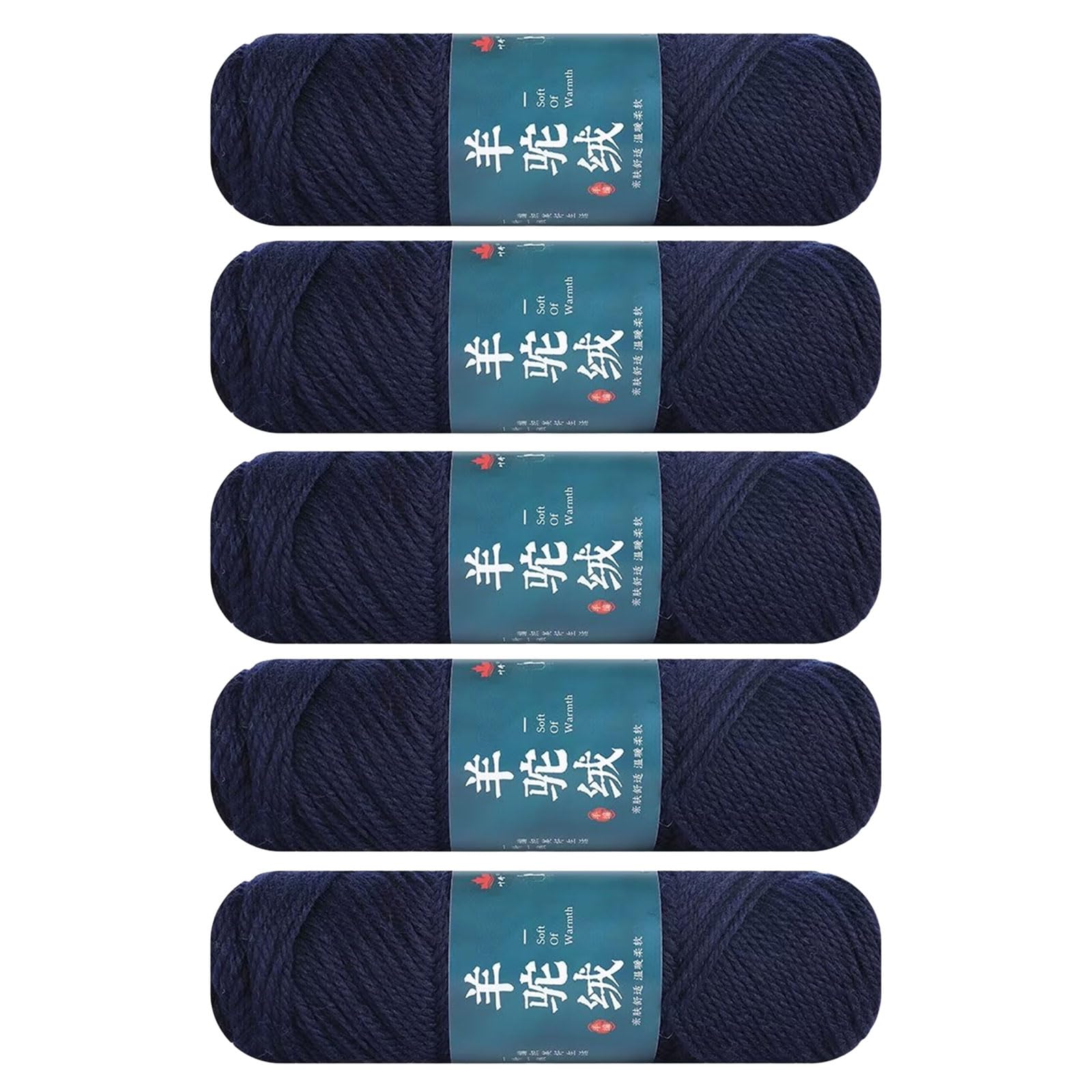 Jazuaiao Of 5 Soft Crochet Yarn Soft Hand Knitting Yarn 100g / Roll for Knitting Rugs Sweaters Scarves Hat Gloves