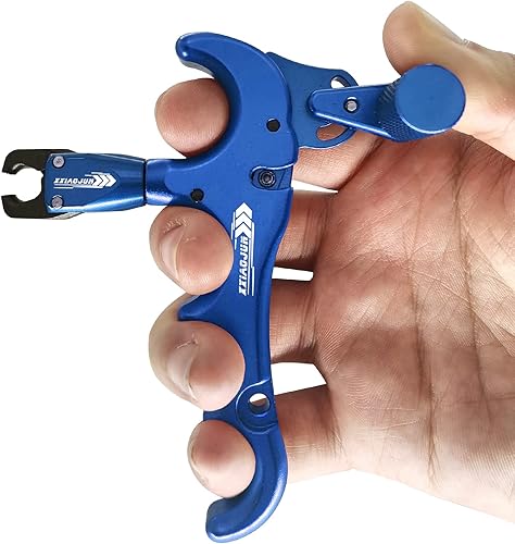 Miniatura 54 de Lanzador de ayuda de arco compuesto y cuerda de bucle D, ajustable puede girar 360° pulgar liberación arco ayuda aleación de aluminio, ayudas