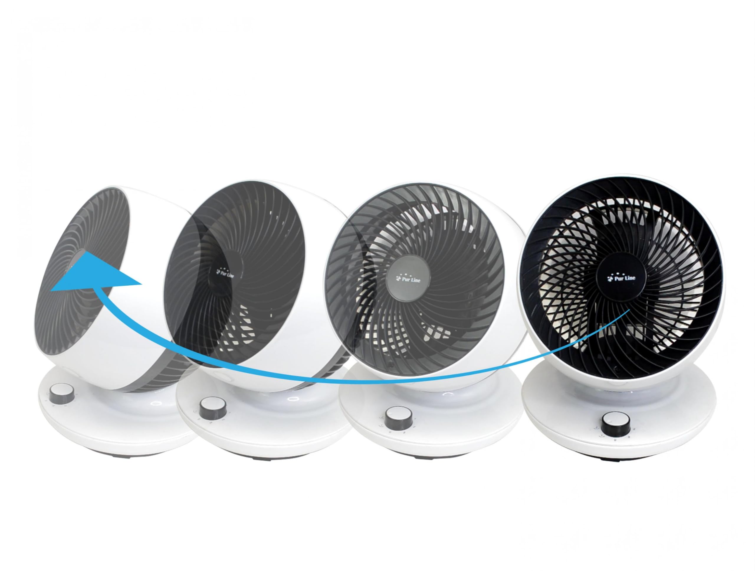 PUR LINE | Ventilador de Sobremesa 45W con Oscilación Vertical de 90º – 3 Velocidades, Diseño Compacto y Bajo Consumo, Ideal para Hogar u Oficina