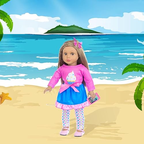 Miniatura 6 de American - Accesorios para muñecas de 18 pulgadas, ropa de muñeca de 18 pulgadas con maleta de viaje y kit de maquillaje de simulación para niños,