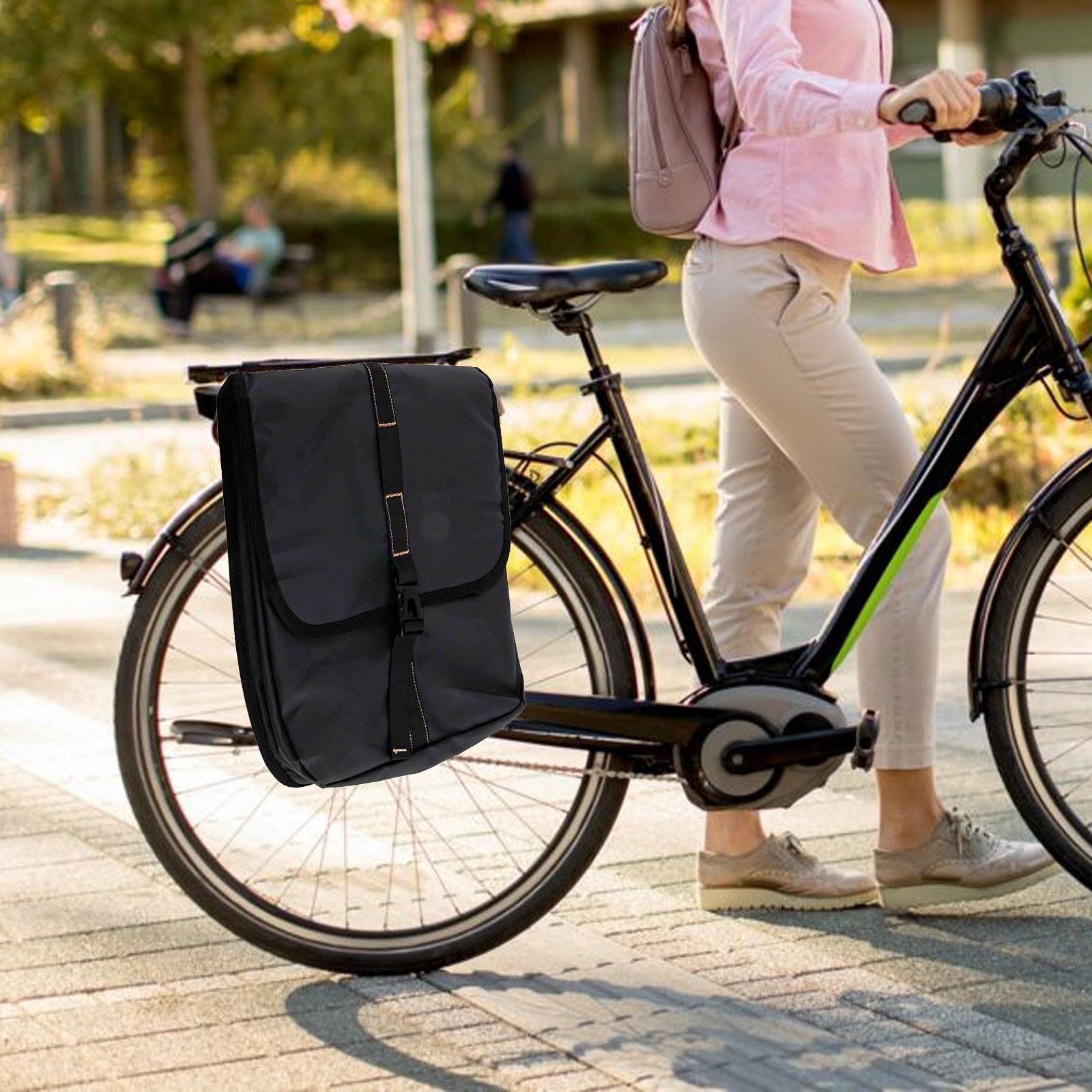 Poliestere Bike Borsa Laterale 1PCS 23L Capacità Impermeabile Con Supporto Posteriore Rack E Flap Design Per Le Bici