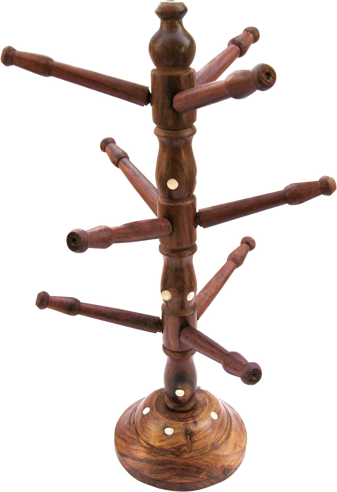 ITOS365 Handmade Wooden Bangle Holder - 13 Inches | Jewellery & Bangles Stand Hanger for Women Wit Tree Carving & Wood Finish | Handcrafted Elegant Jewellery Organizer, Standard, Wood