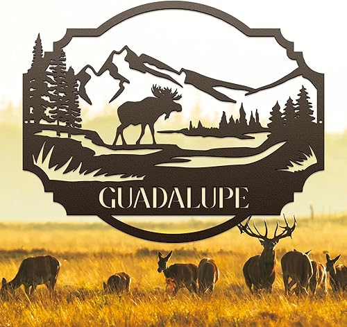 Custom Metal Farm Sign Elk Personalized Farmhouse Name Metal Sign Decor, Farm Metal Wall Art Home Decor Family Name Sign, Farm Address Sign, Barn