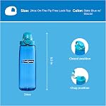 Nalgene 24 oz On The Fly Lock-Top Water Bottle, Slate Blue w/Glacial