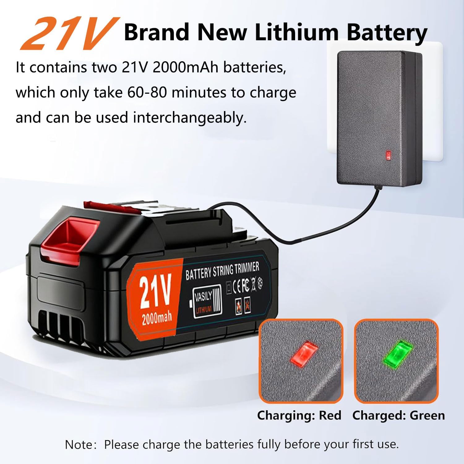 Weed Wacker Battery Powered - Electric Weed Trimmer with 2X 21V Lithium Battery 3 in 1 Stringless Lightweight Grass Cutter/Weed Trimmer/Grass Edger.Suitable for Gardens, patios,and lawns. (NEW Black)