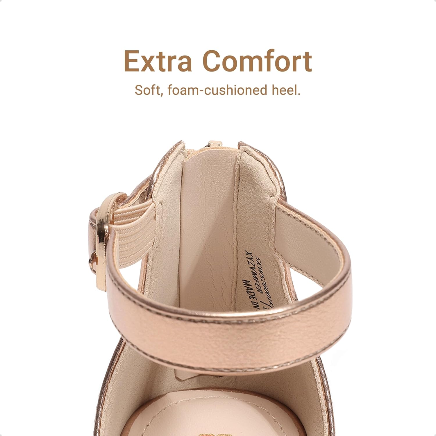 DREAM PAIRS Girls Wedge Sandals Flatform Open Toe Summer Platform Sandals Flower Wedding Party for Little Kid/Big Kid