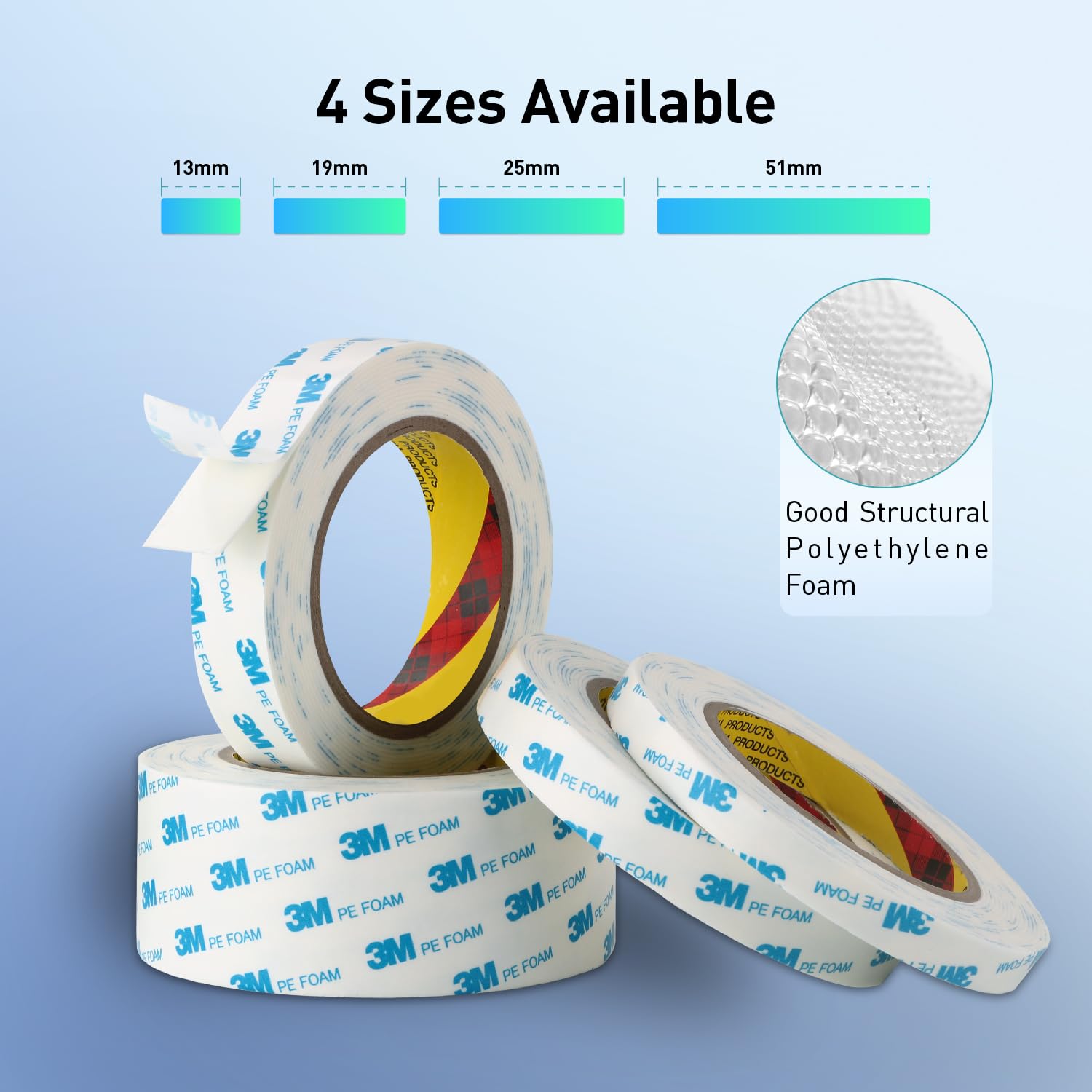 3M 1600T Foam Tape - 18ft White Adhesive Tape -2 3M 1600T Foam Tape - 18ft White Adhesive Tape -2