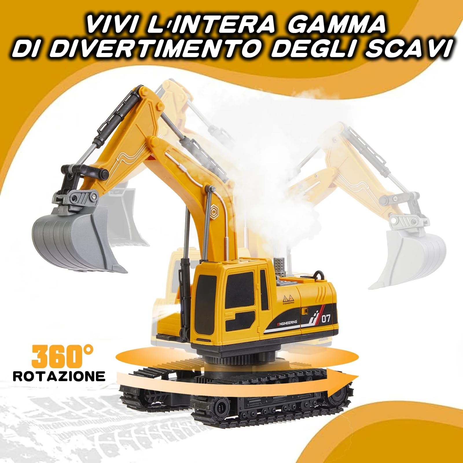 Kit Escavatore Idraulico 3in1 - 177 Pezzi - Trasformabile In Gru O Caricatore