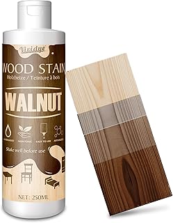 Wood Stain, 8.5oz/250ml Water Based Wood Stain for Indoor and Outdoor Furniture, Cabinet, Wood Panel, Door, Trim and More - Fast Drying, Low Odor＆Non-Toxic, Easy to Apply, Multiple Finishes (Walnut)