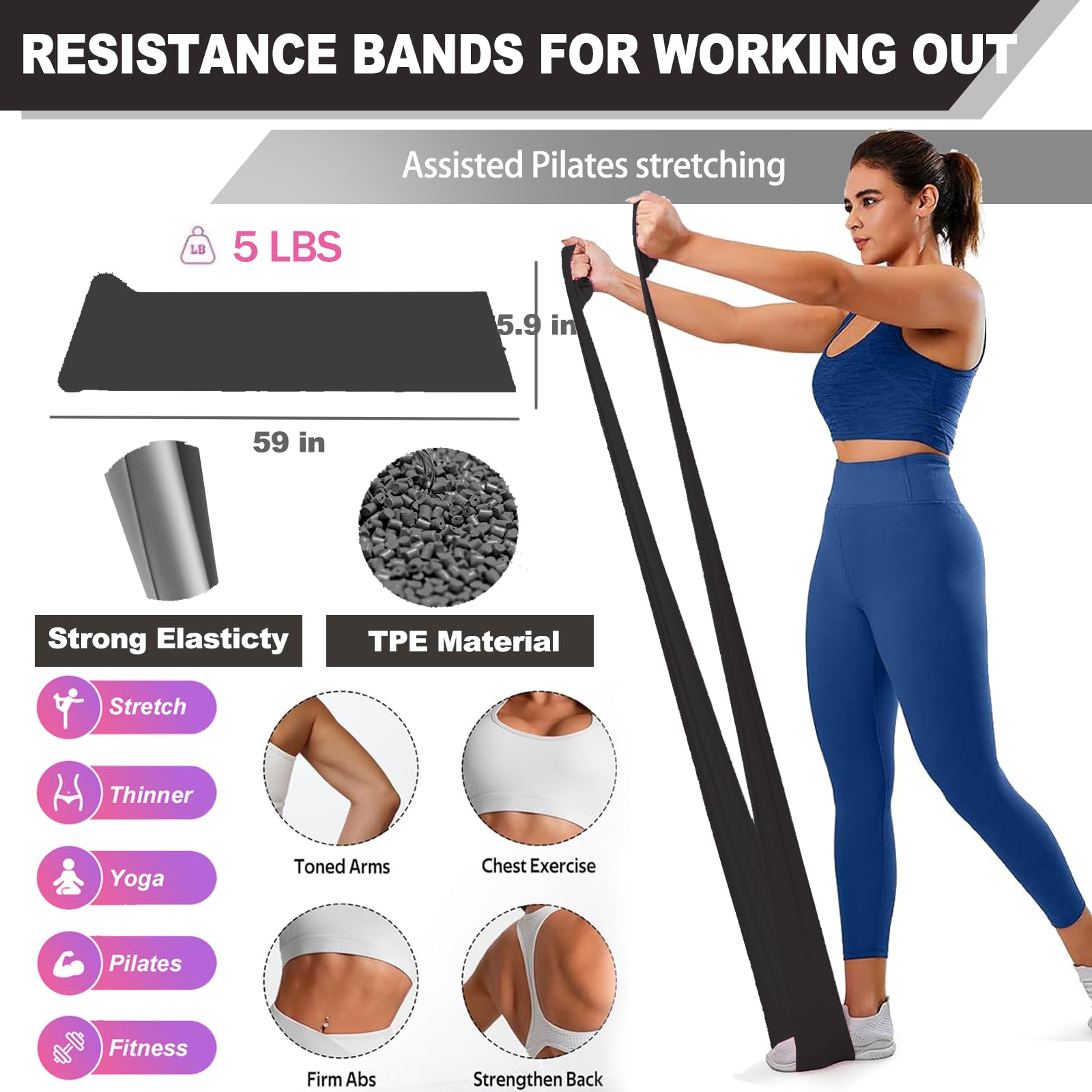 Set Anneau Pilates Avec Bandes élastiques - Fitness Femme à Domicile
