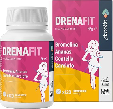 Integratore con Bromelina, Ananas e Finocchio – con Centella Asiatica, Tarassaco, Carciofo, L-Carnitina e Ginkgo Biloba – 120 Compresse - con Bromelina