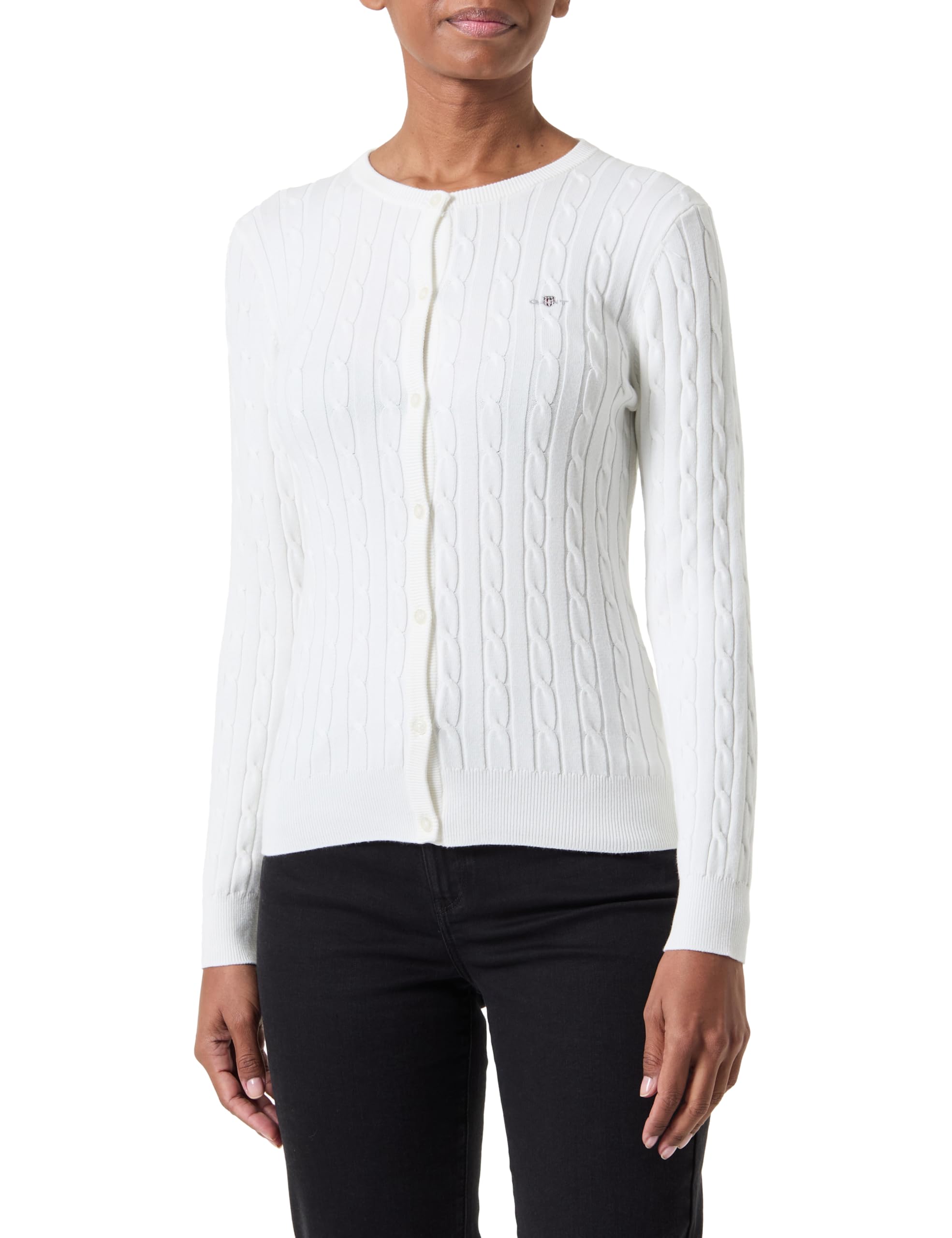 Gant Damen Stretch Cotton Cable Cardigan Strickjacke (1er Pack)