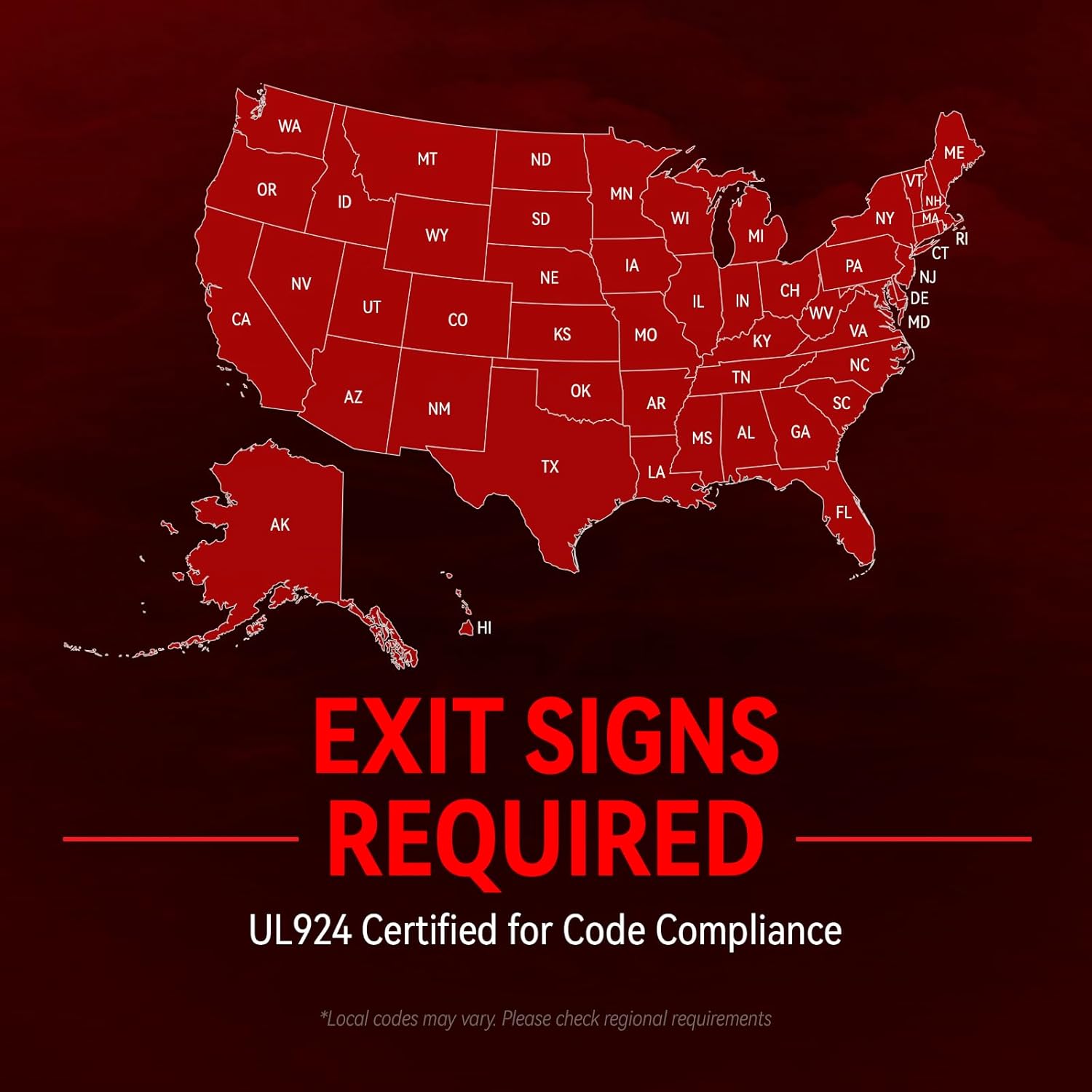 LEONLITE LED Edge-Lit Exit Sign, Aluminum Emergency Exit Light with Battery Backup, UL Listed, Double-Sided Acrylic Panel, 180 Mins Backup,120/277V, Multi Mounting for Commercial Use, Red, Pack of 4