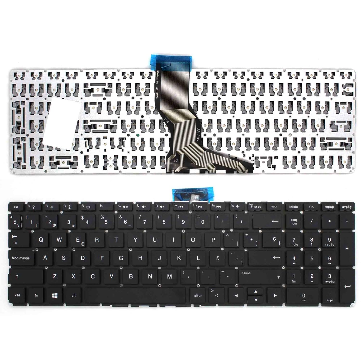 Tastiera Per Laptop PORTATIL MOVIL - Compatibile Con HP 250 G6, 255 G6, Omen 17-Wxxx - Lingua Spagnola, Non Retroilluminata