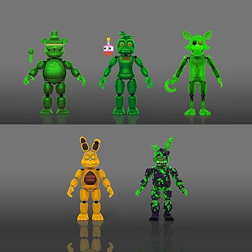 Miniatura 2 de Funko Figuras de acción – FNAF Glow Five Nights at Freddys Set de 5 – VP Freddy, High Score Chica, Radioactive Foxy, System Error Bonnie y Toxic