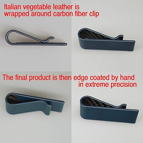 Miniatura 6 de Moneyclip de piel de fibra de carbono con soporte para tarjetas