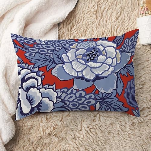 Vista 772 de ArogGeld Chinoiserie - Fundas de almohada escénicas asiáticas, estilo asiático, funda de almohada azul y verde Kelly, funda de cojín para decoración