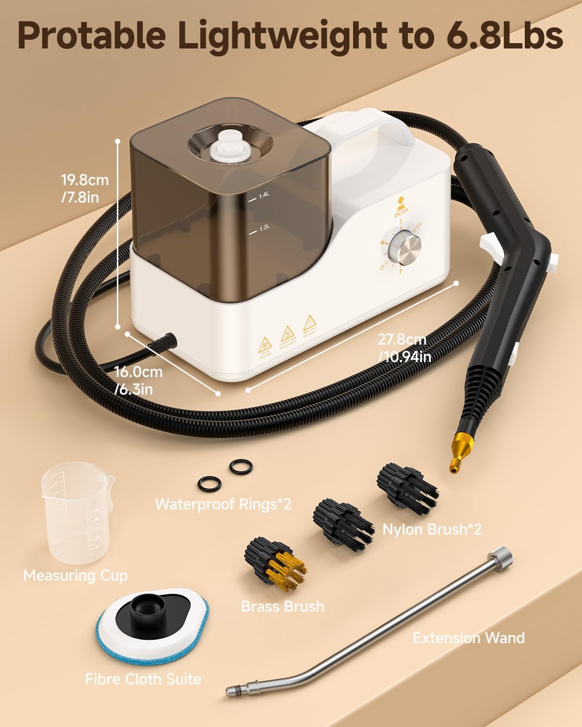 Steam Cleaner for Home, 10s Heat-Up, 2600W Steam Cleaner for Car Detailing, High-Pressure Handheld Steamer for Kitchen, Bathroom, Floors, Upholstery & More