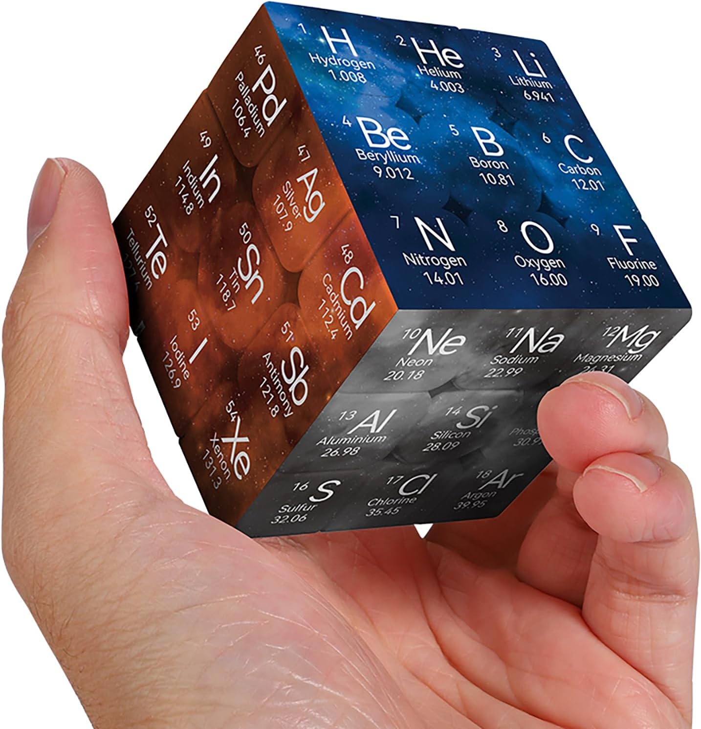 Periodic Table 3x3 Speed Cube, UV Printing Element Cube Magic Cube Educational Puzzles Toys for Kids,Beginners and Adults (Stickerless) Black