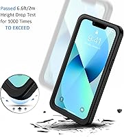 Vista 5 de Lanhiem for iPhone 13 Mini Case, IP68 Waterproof Dustproof Shockproof Cases with Built-in Screen Protector, Full Body Sealed Protective Front and