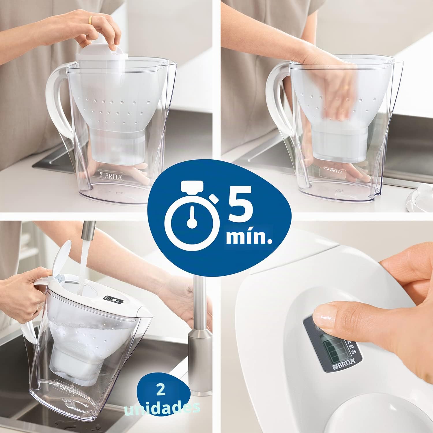 BRITA MAXTRA+ Pack 12 cartuchos de filtro de agua, compatible con jarras filtrantes BRITA que reducen la cal, el cloro y otras sustancias