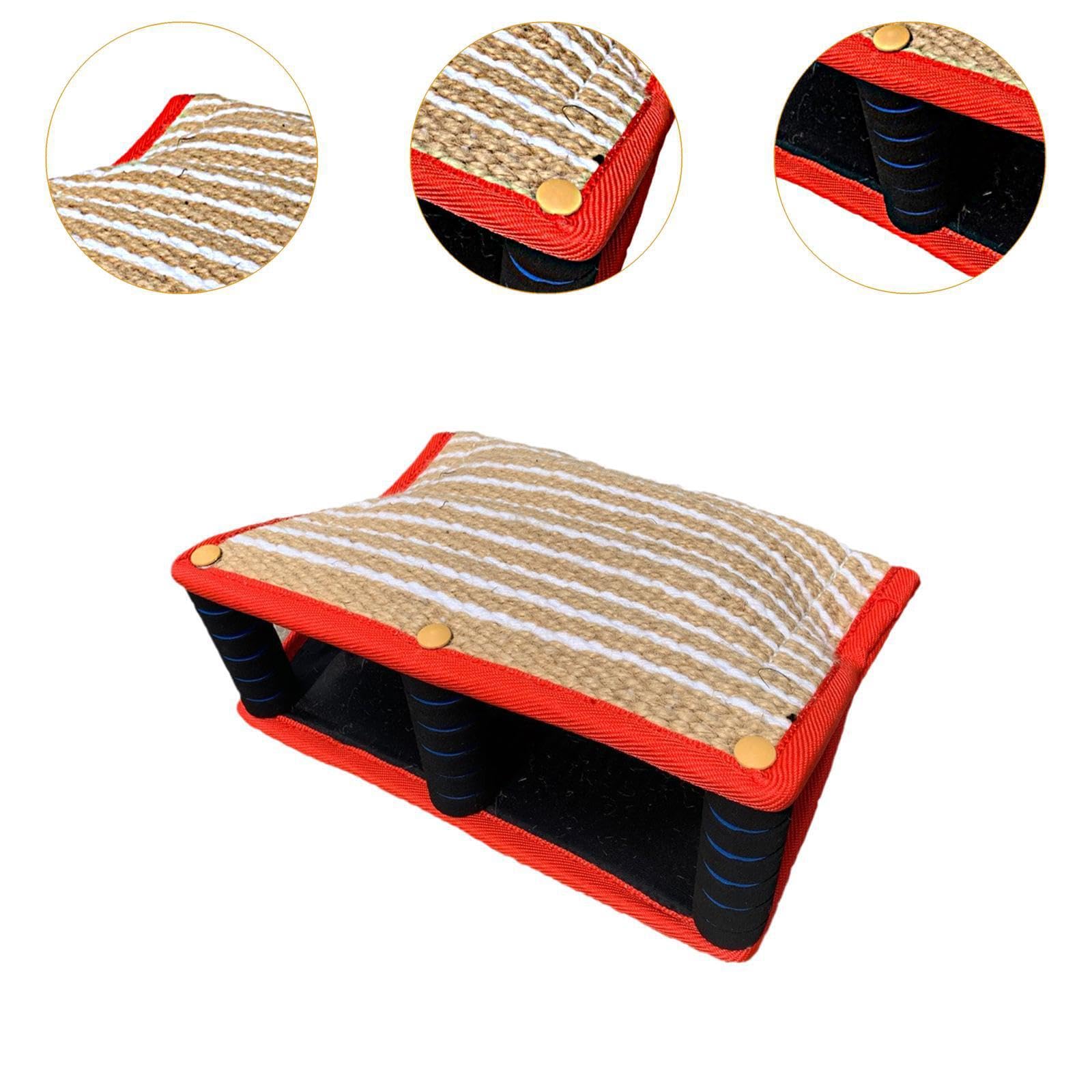 Juguete Interactivo para Perros con Almohada de Yute para morder. Juegos de Tira y afloja Que garantizan sesiones de Entrenamiento Atractivas y, Rojo, 35x25x13cm